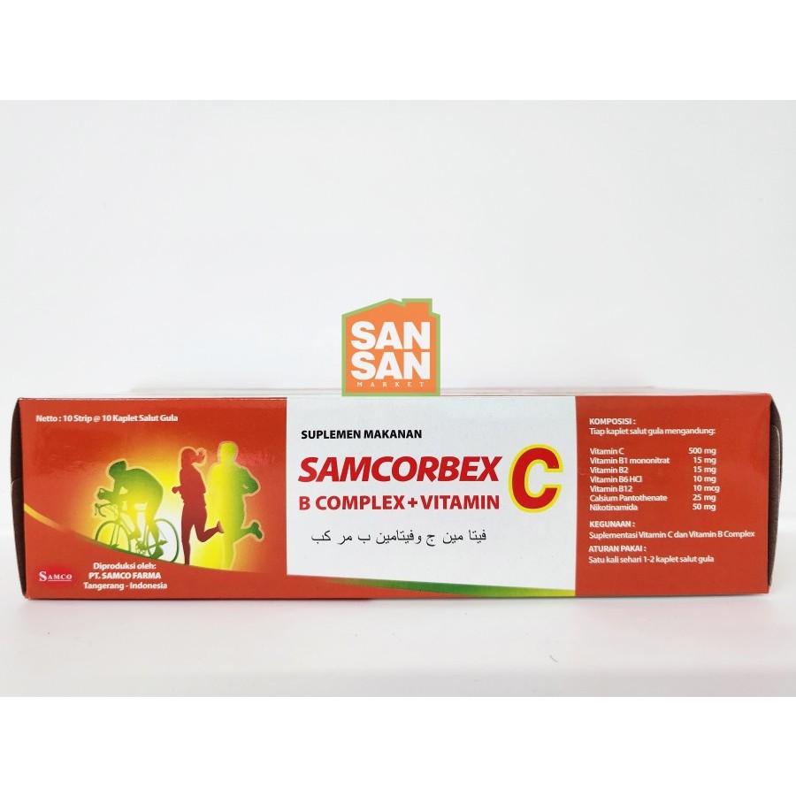Jual Samcorbex Vitamin C 500mg & B Complex Isi 100 tablet | Shopee ...