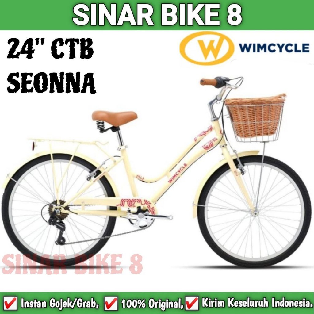 Jual Sepeda Keranjang Dewasa City Bike WIMCYCLE SEONNA Ukuran 24 Inch ...