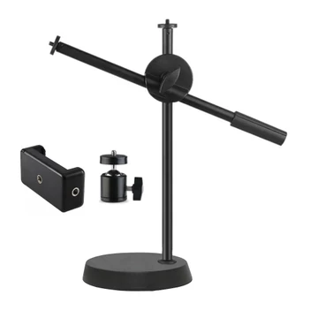OverHead Phone Stand Tripod Led Lampu Stand Holder Bracket 360° Over Head Tripod Lampu Phone