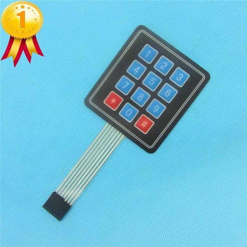 Jual 4x3 Matrix Array 12 Key Membrane Switch Keypad Keyboard for ...