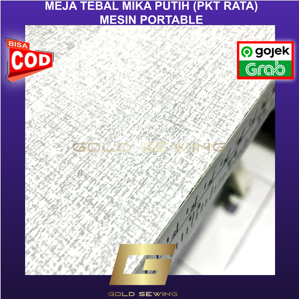 Jual Meja TEBAL MIKA PUTIH PKT Rata Mesin Jahit Portable Meteran - GOLD ...