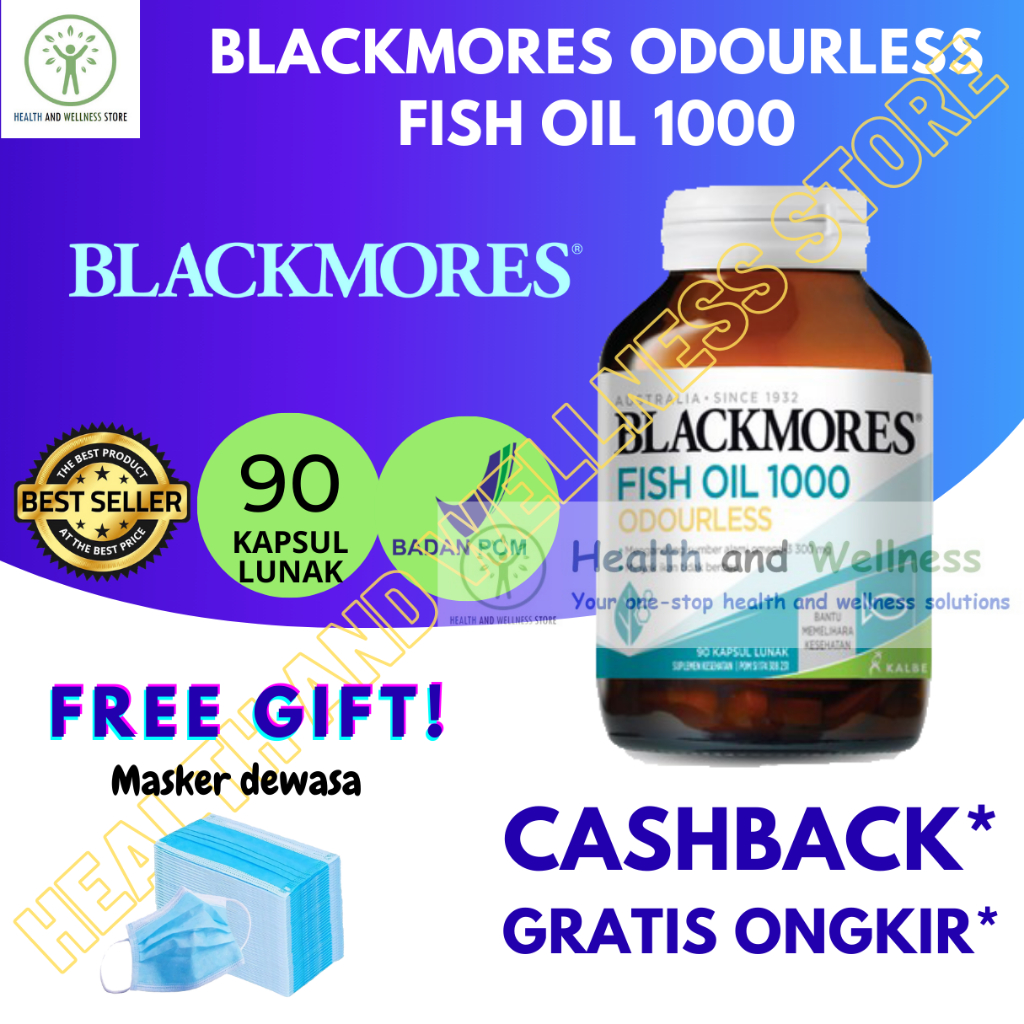Jual BLACKMORES ODOURLESS FISH OIL 1000 90 TABLET OMEGA 3 MINYAK IKAN