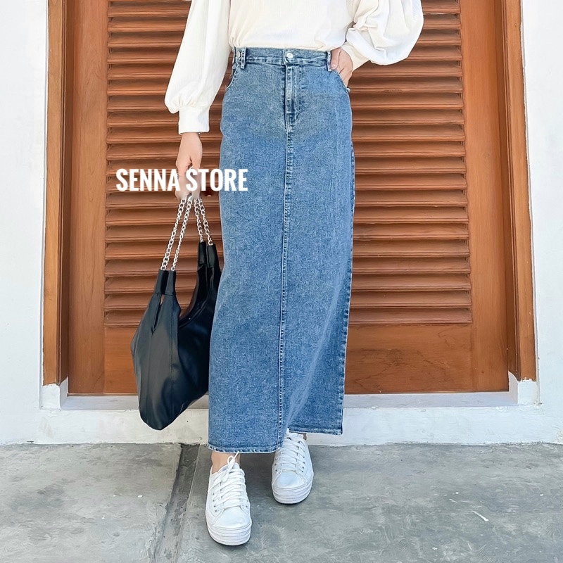 Jual Highwaist Rok Jeans Rok Jeans Skirt Theana | Shopee Indonesia