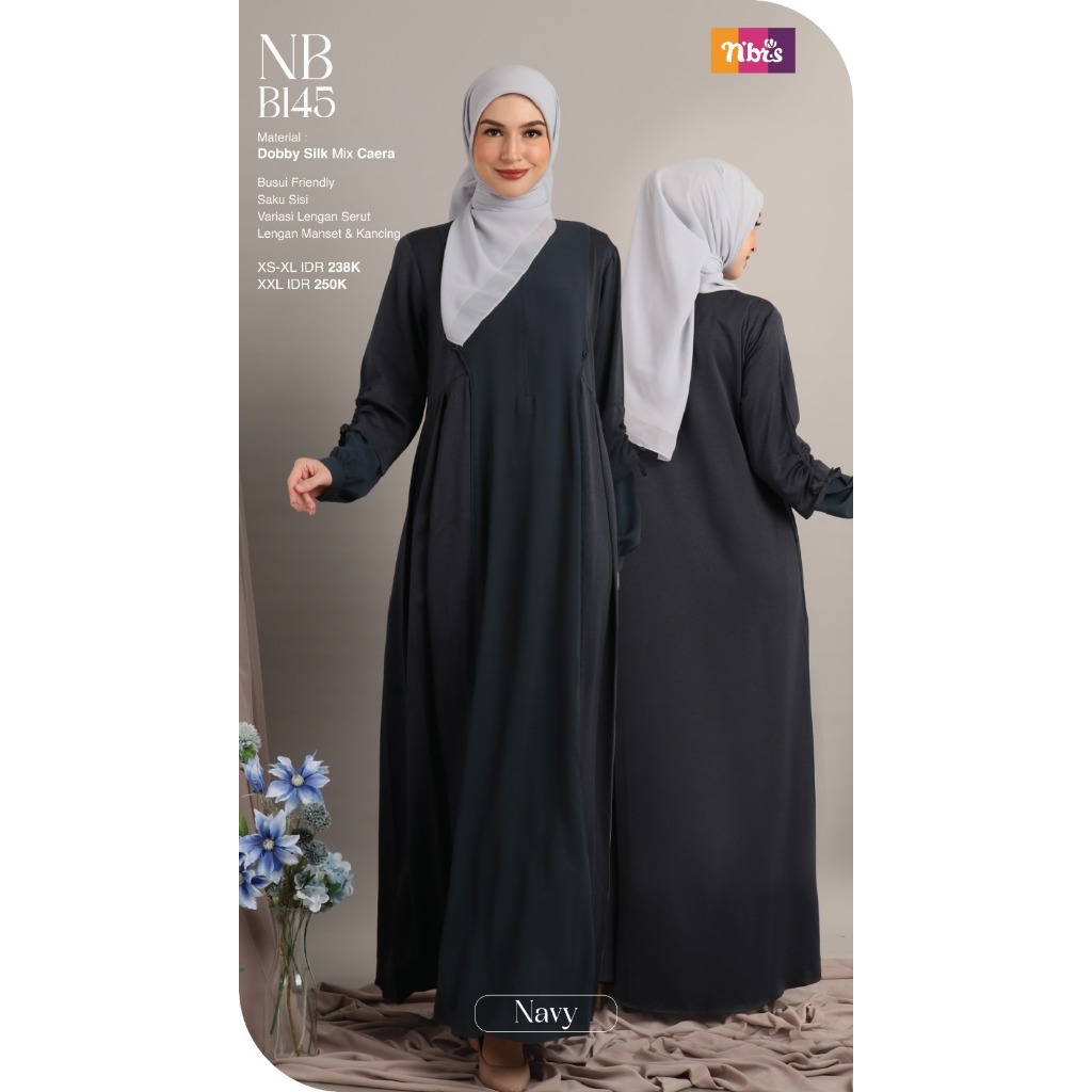 Jual Nibras Gamis NB B145 Dress Bahan Dobby Silk Mix Caera Dress Gamis  Kekinian Terbaru By Nibras Bisa COD | Shopee Indonesia