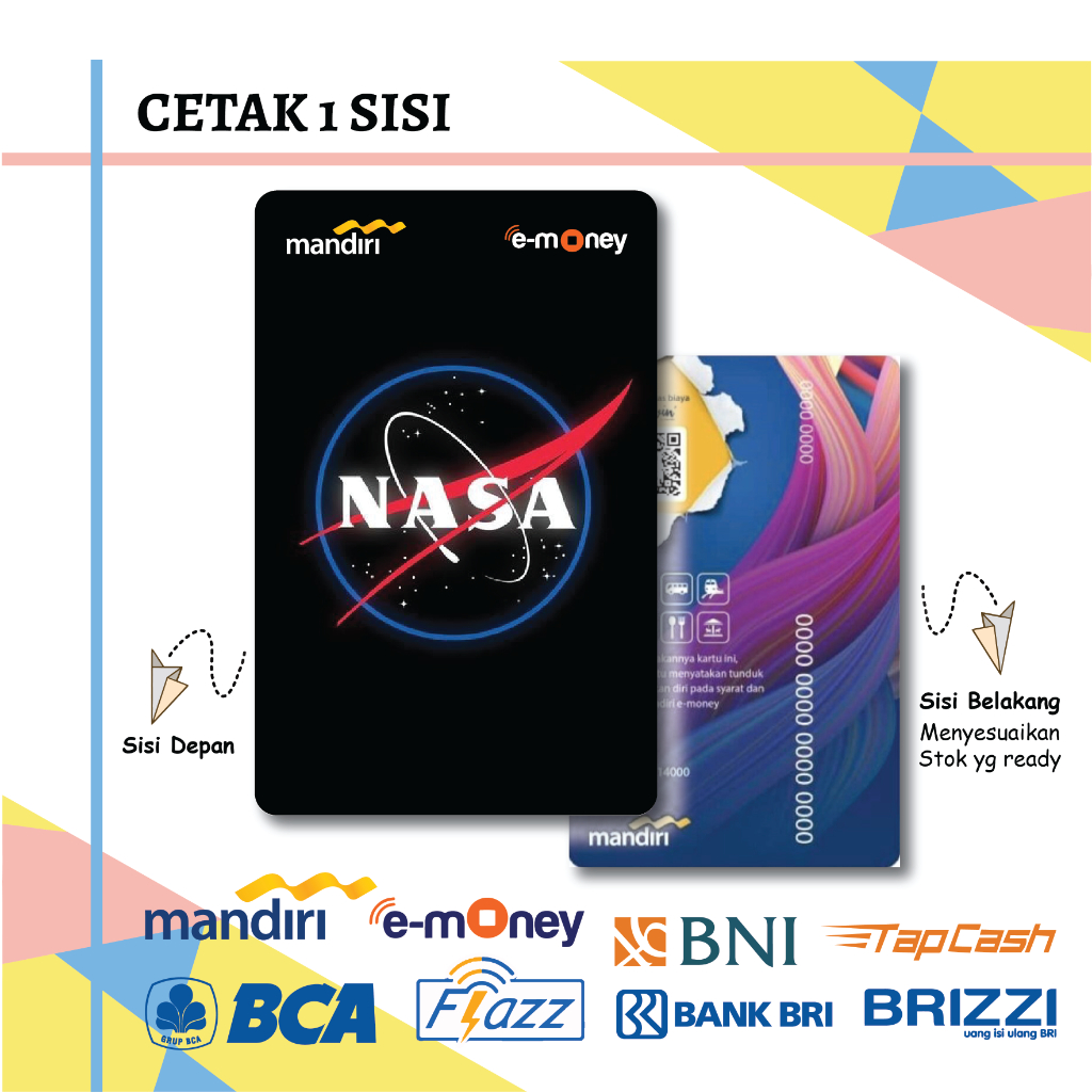 Jual KARTU EMONEY E TOLL KUMPULAN NASA LEMBAGA NEGARA MANDIRI FLAZZ BCA ...