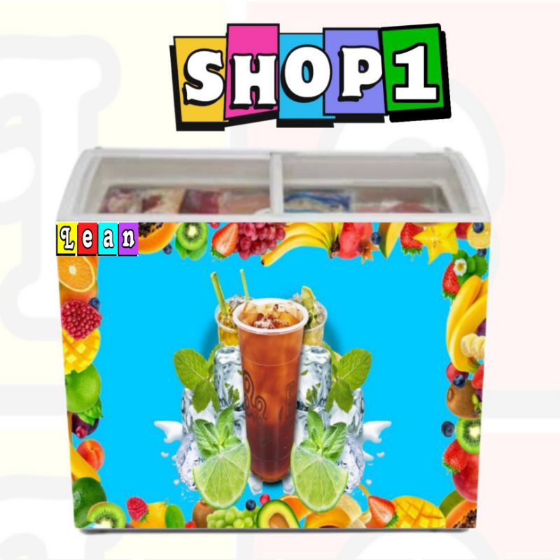 Jual Stiker frezer es cream motif teh dingin | Shopee Indonesia