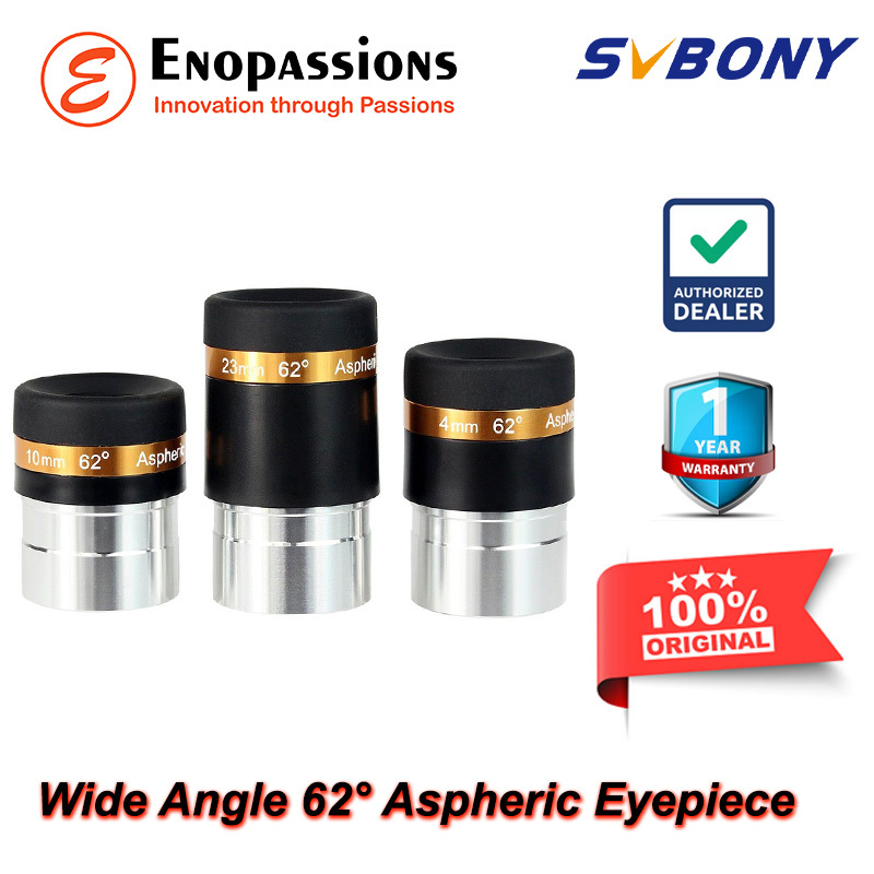 Skyoptikst 62° Aspheric Eyepiece Set – 4mm, 10mm, 23mm – 1.25" Fully Multi-Coated Optical Glass For Catadioptric, Reflector & Refractor Telescopes