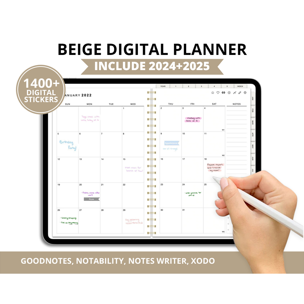 Jual Digital planner 20242025, Goodnotes planner, iPad planner