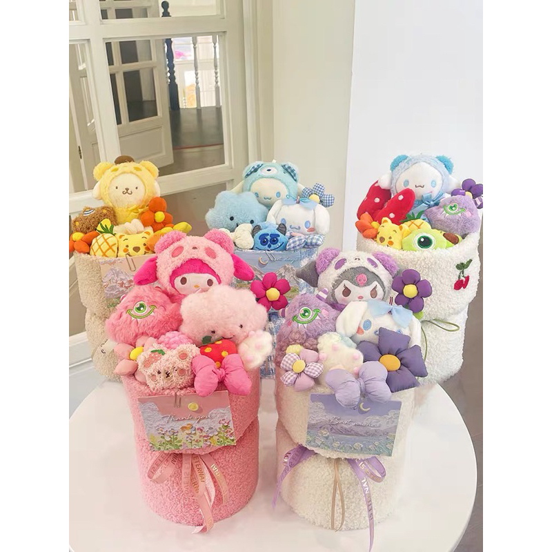 Jual Buket bunga boneka kartun Melody Sanrio Kurumi untuk hadiah ulang