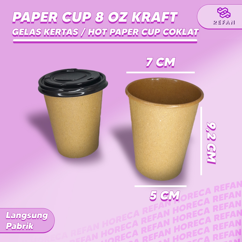 Jual Paper Cup 8 Oz Gelas Kertas Kopi 8 0z Cup Tahan Panas 240ml Coffee Teh Tea Shopee 3114