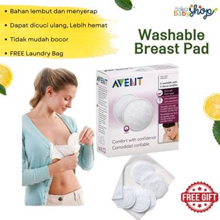 Philips Avent Washable Breast Pads isi 6 pcs bisa dicuci + free