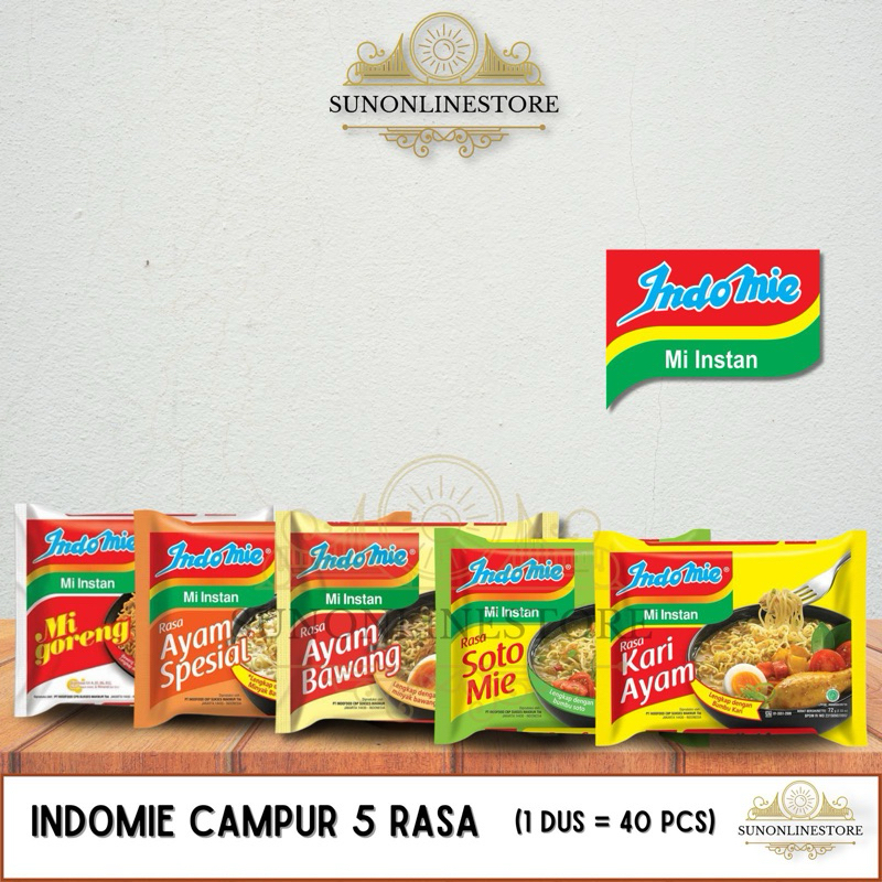 Jual Indomie Campur 5 Rasa 1 Dus (Isi 40) Rasa Goreng, Ayam Bawang ...