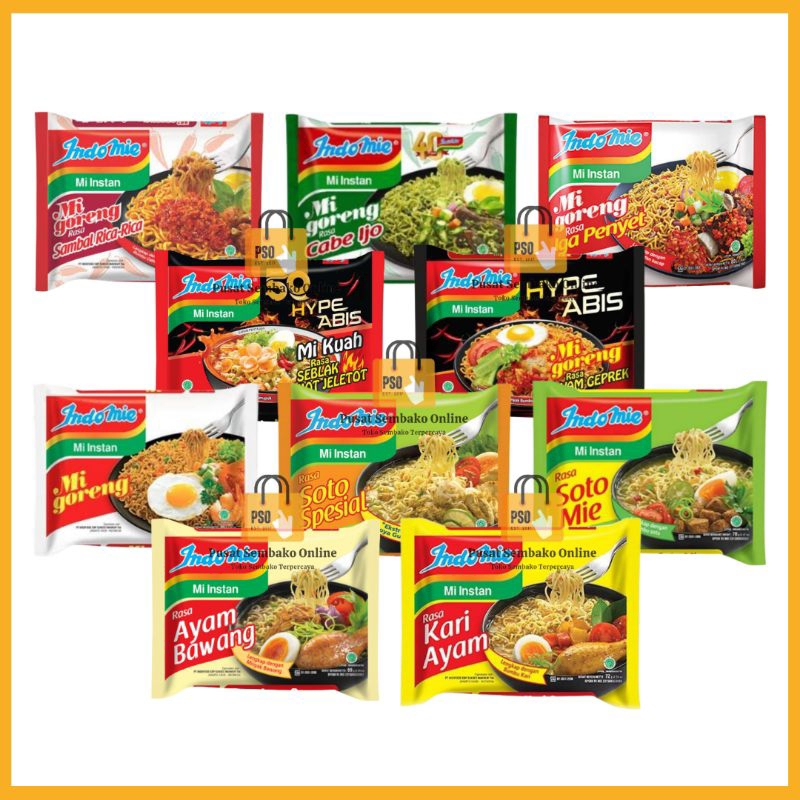 Jual Indofood Indomie Goreng Kuah All Varian Bungkus Ayam Bawang Pop Rendang Cabe Ijo Geprek