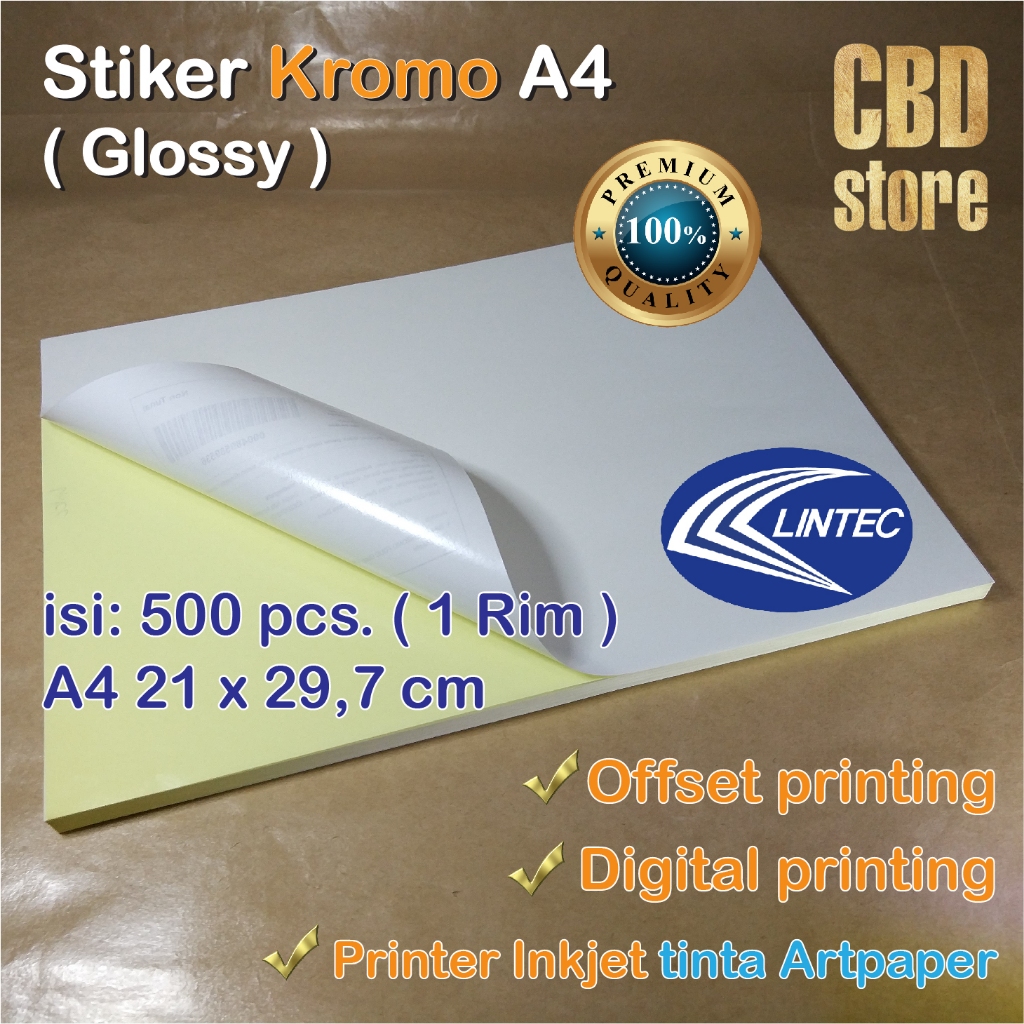 Jual Stiker KROMO A4 21 x 29,7cm 500 lembar ( 1 Rim ) Sticker CHROMO A4 ...