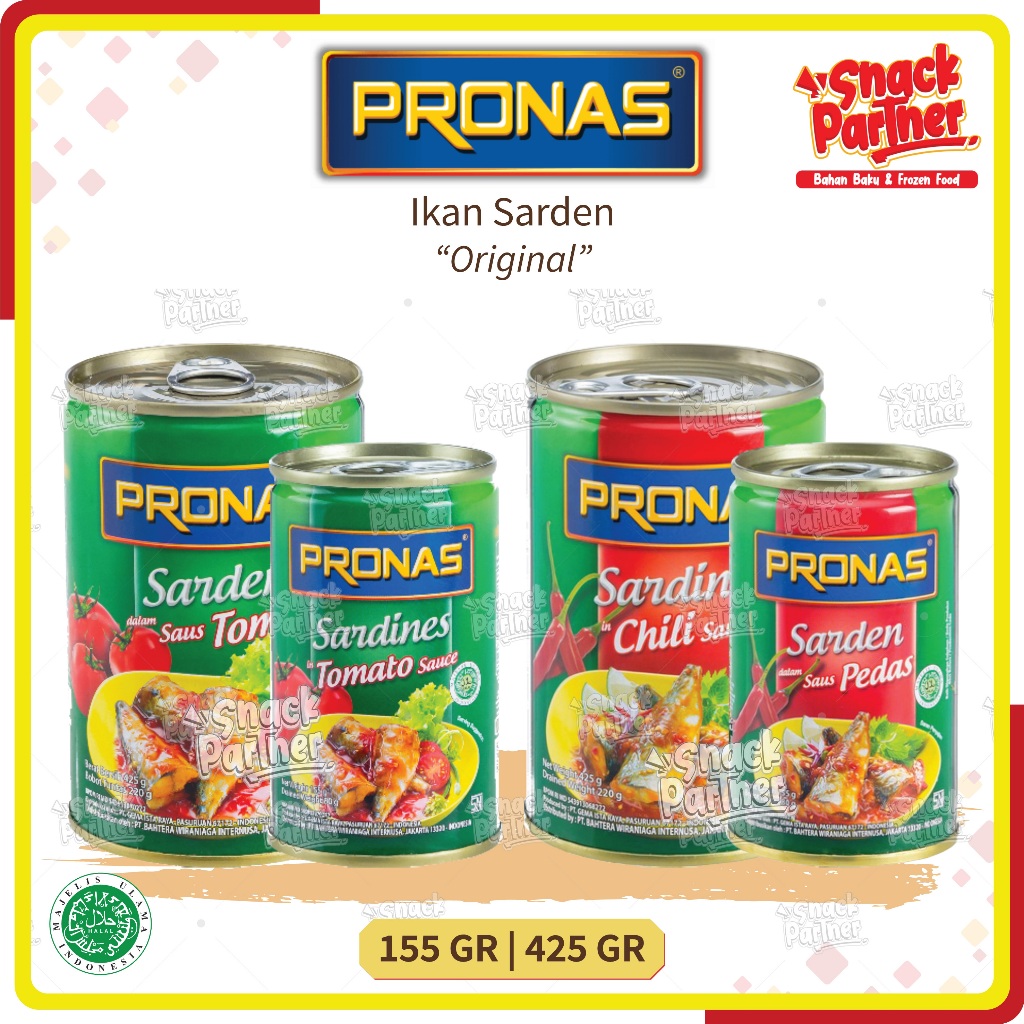 Jual Pronas Ikan Sarden 155 425 Gr Kaleng Dalam Saus Saos Tomat Cabe Sardines Mackerel 4796