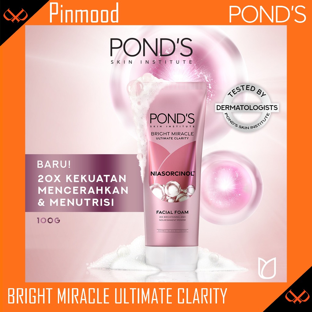 Jual PONDS BRIGHT MIRACLE ULTIMATE CLARITY NIASORCINOL [ 100 G ] FACIAL ...