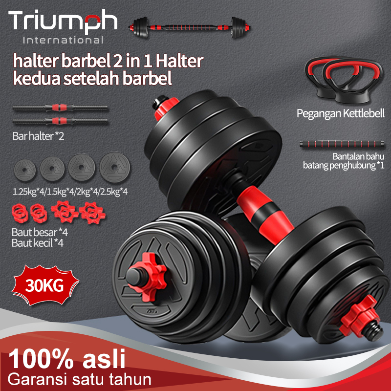 Jual Set 30KG Barbel Set Dumbell Alat Olahraga Rumahan Fitness Gym Alat ...