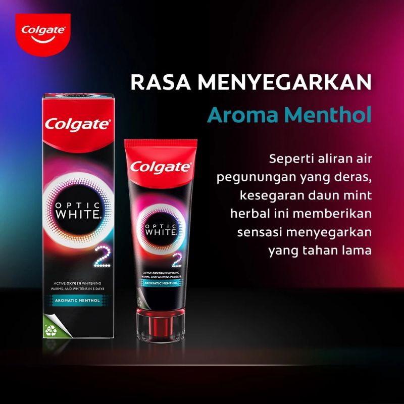 Jual Pasta gigi Colgate Optic White O2 Aromatic Menthol | Shopee Indonesia