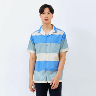 M231 Kemeja Pria Stripe Hawaii Pendek Tosca 3170A