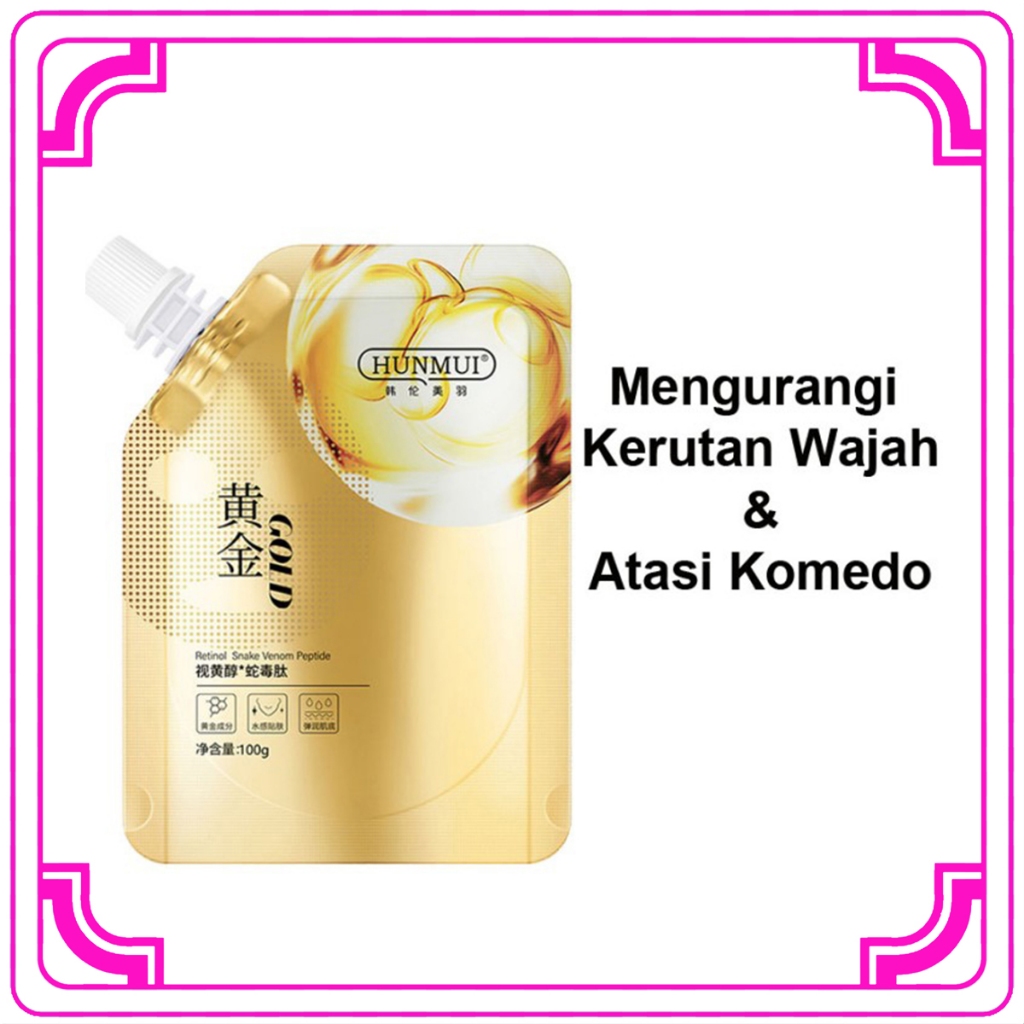 Jual HB Hunmui Masker Gold Retinol Peel Off Masker Anti Aging Kerutan ...