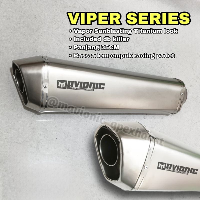 Jual Silincer Knalpot Big Volume Bass Adem Original Mavionic Viper Series Titanium Look Vapor