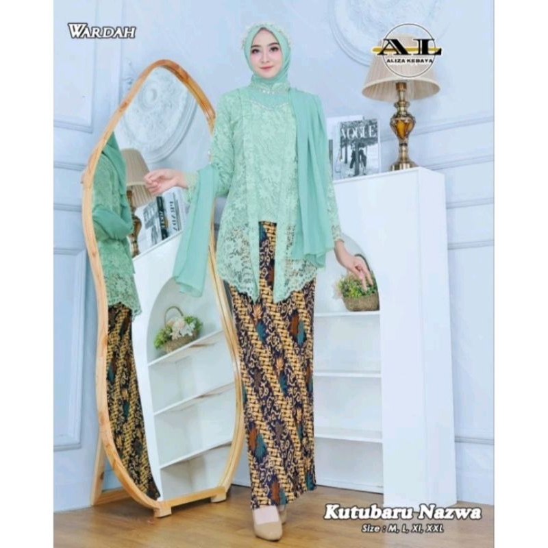 Jual Set Kutu Baru Selendang / Kebaya Wisuda Brukat Kutu Baru / Kebaya ...