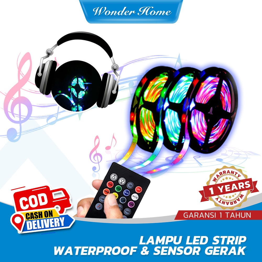 Jual Lampu Led Strip RGB Warna Warni Waterproof IP65 2835 5050 Komplit