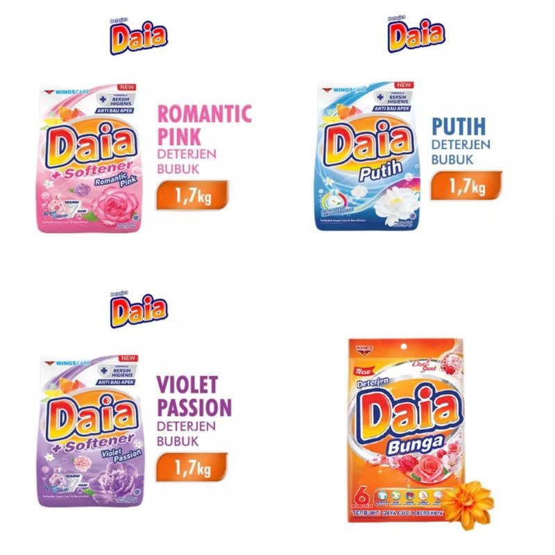 Jual DAIA DETERGENT BUBUK 1.6kg ALL VARIANT | Shopee Indonesia