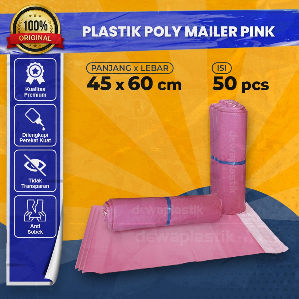 Jual Polymailer 45x60 Cm Pink Isi 50 Pcs Polymailer Kantong Plastik Ldpe Amplop Packaging 45 X 7349