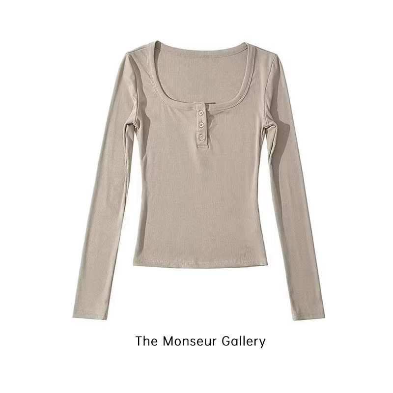 Jual The Monseur Gallery Premium Kaos Wanita Lengan Panjang Import Crop