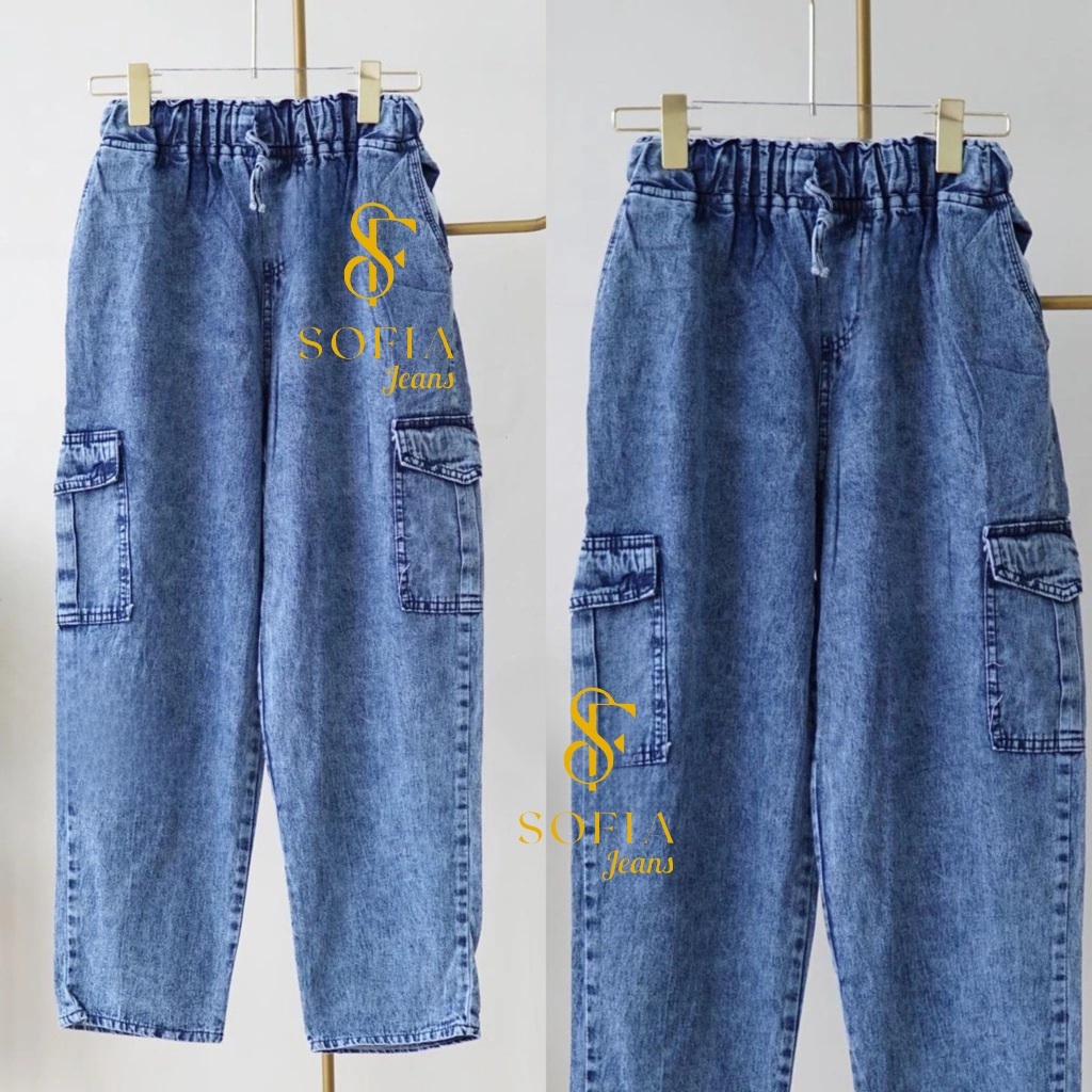 Jual Sofia Baggy Cargo Jeans Soft Xl Xxl Xxxl Celana Baggy Jeans Modis Model Terbaru