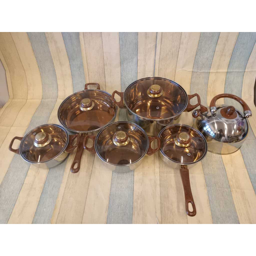 Jual Yoshikawa Panci Set 12 Pcs Stainless Steel Tutup Kaca LB10E 5 ...