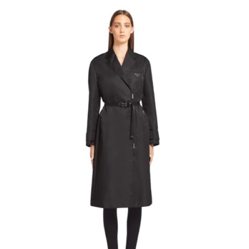 Jual Coat Prada Belted Trench In Black (NEW) | Shopee Indonesia