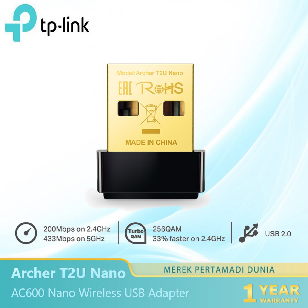Jual TP-LINK Archer T2U Nano AC600 Nano Wireless USB Adapter | Shopee ...