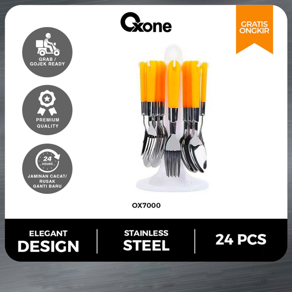 Jual Oxone Ox7000 Sendok Garpu Makan Set 24 Pcs Stainless Steel Shopee Indonesia 4568