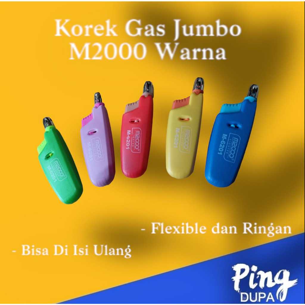Jual Korek Gas BBQ Lighter M2000 Jumbo Aneka Warna Bisa Diisi Ulang ...