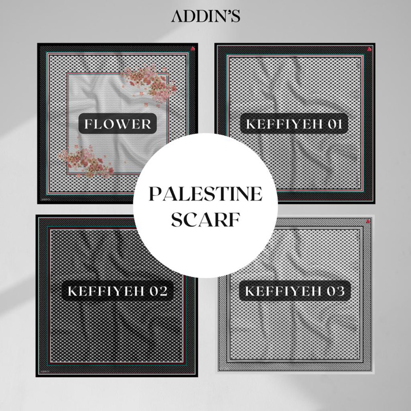 Jual Addin's Palestine Scarf / Keffiyeh Pattern / Flower Pattern ...