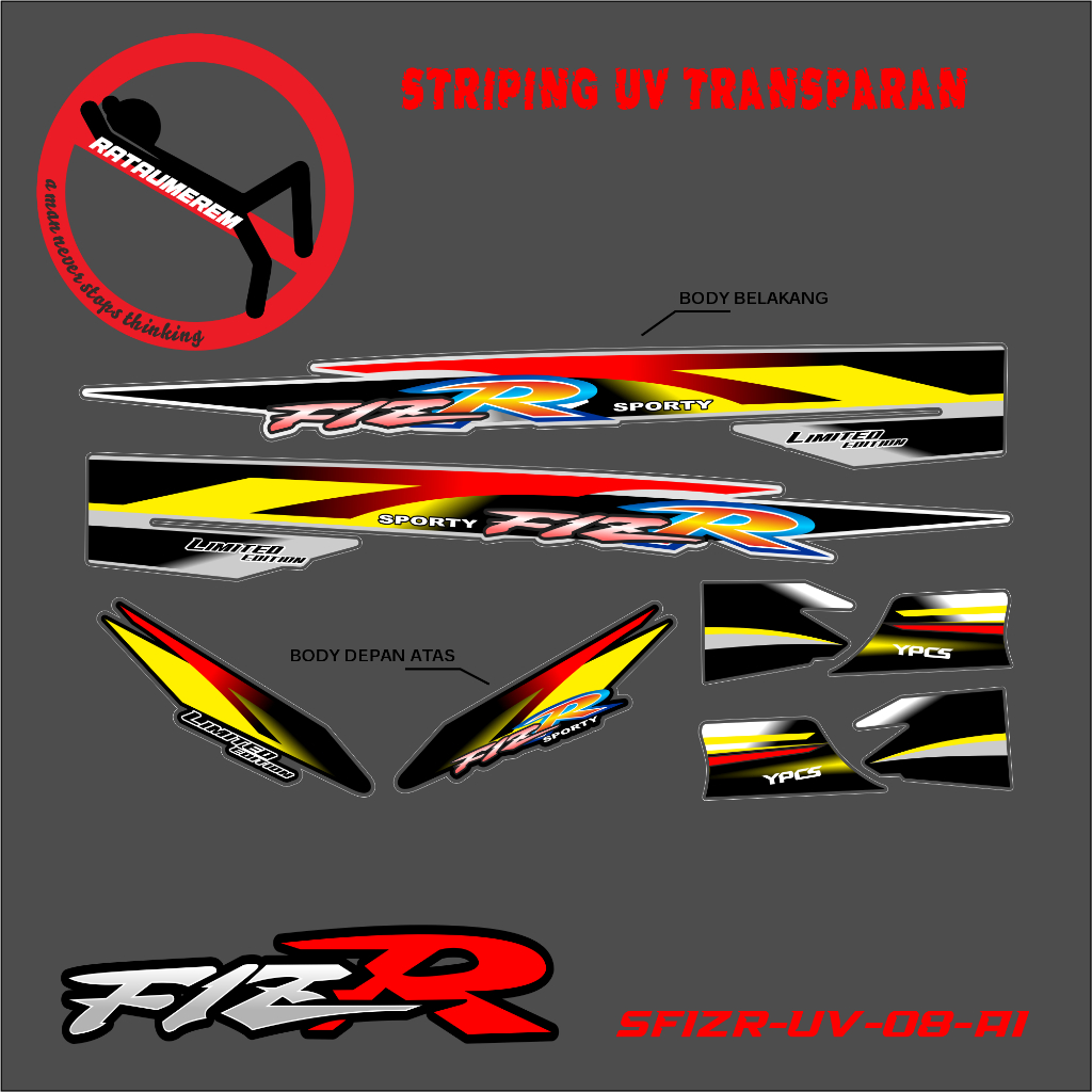 Jual STIKER STRIPING UV YAMAHA F1Z R / FIZ R SPORTY LIMITED EDITION