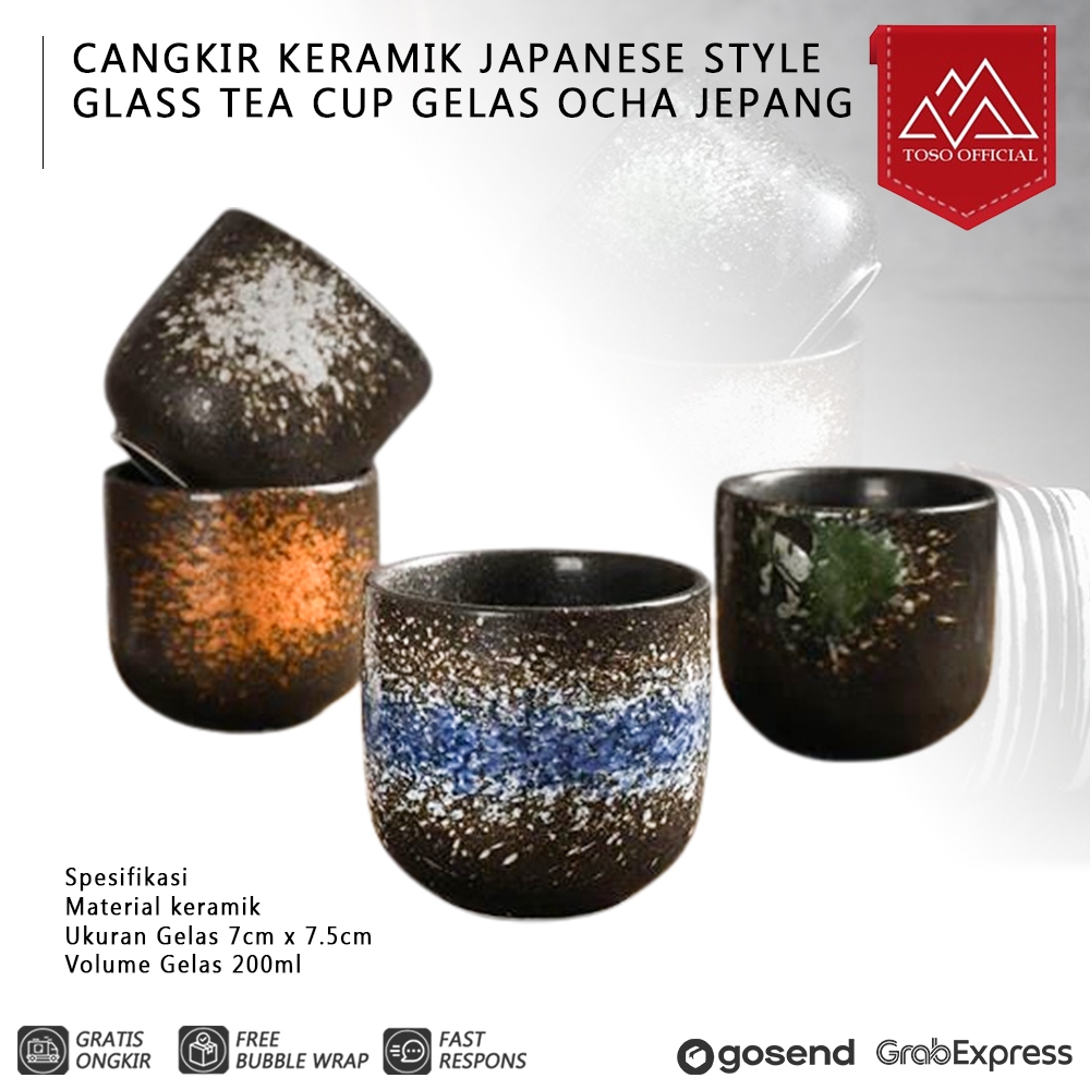 Jual Toso Cangkir Keramik Japanese Style Glass Tea Cup Gelas Ocha Jepang Shopee Indonesia 7316