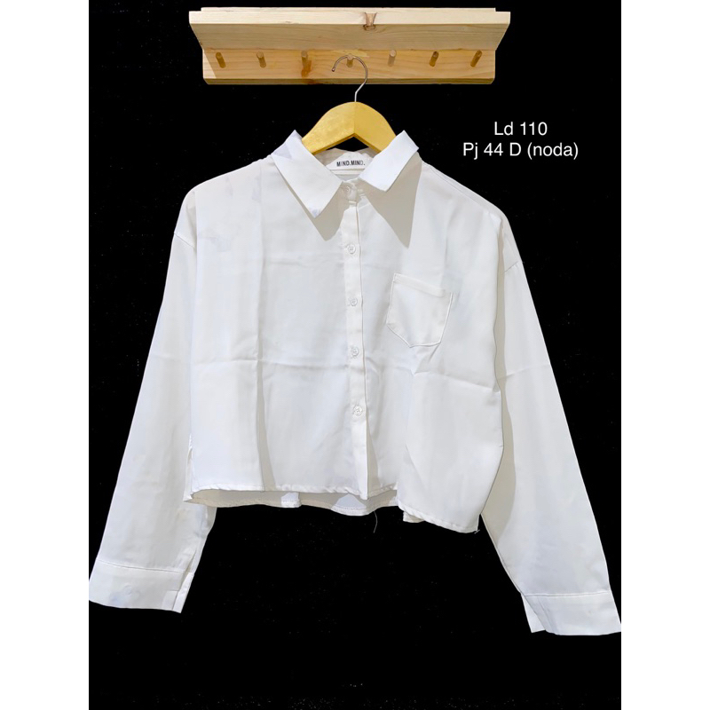 Kemeja Lengan Panjang Maylee Offwhite Black Blouse