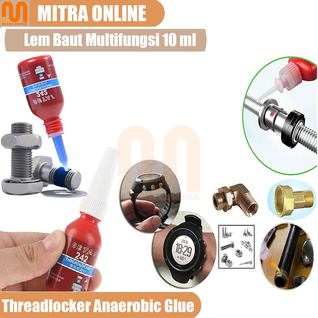 Jual DETAI Lem Baut Multifungsi Blue Threadlocker Anaerobic Glue 10ml ...