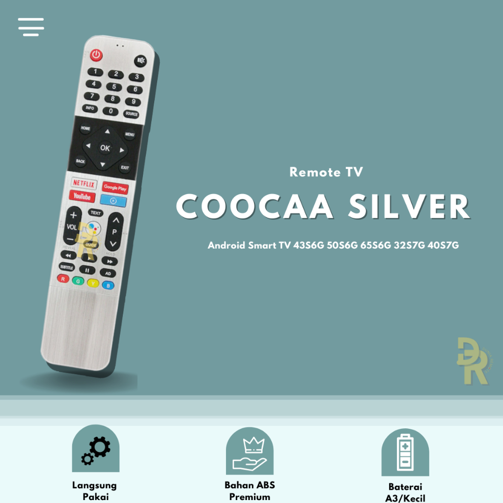 Jual Remot Remote Smart TV LED/LCD Android Coocaa Silver tanpa dus non setting Shopee Indonesia
