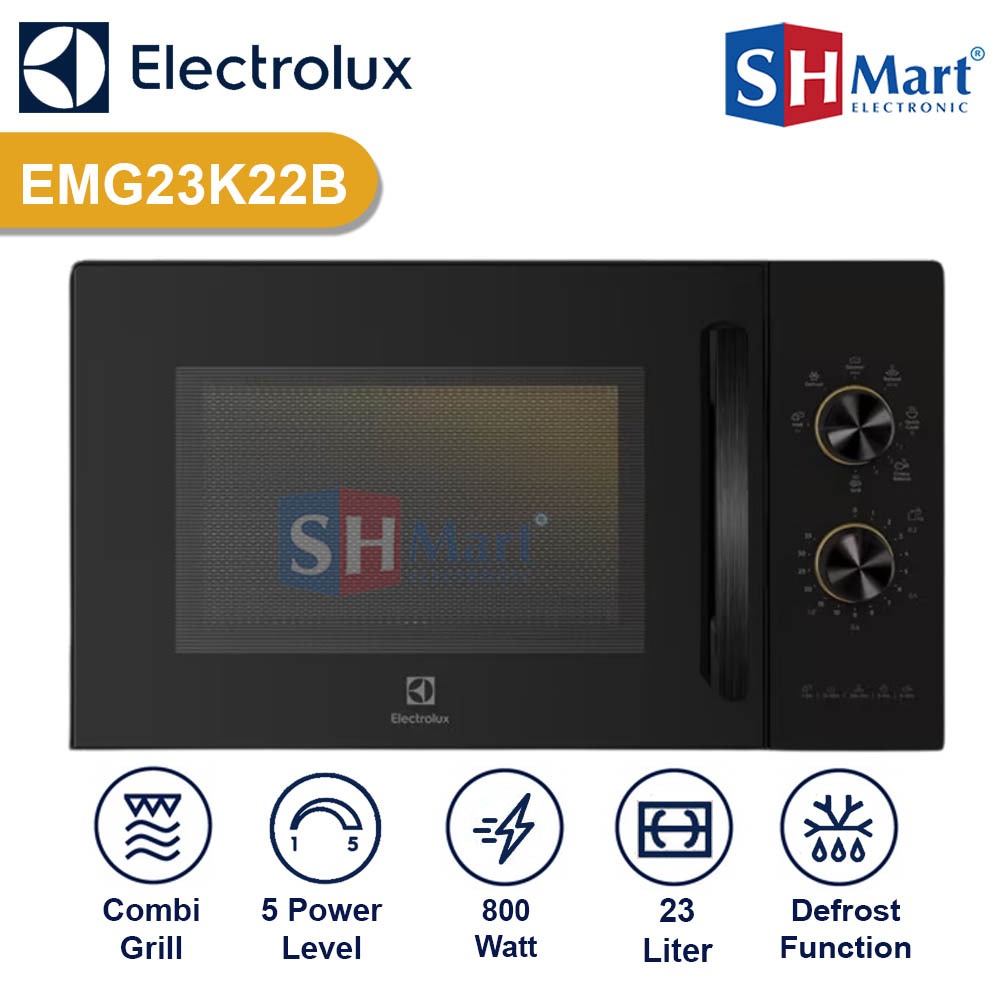 Jual MICROWAVE OVEN ELECTROLUX KAPASITAS 23 LITER EMG23K22B 800 WATT