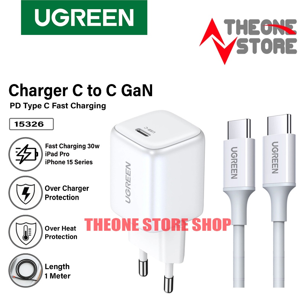 Jual UGREEN Charger Type C PD 20W 30W Fast Charging Iphone 15 16 Series