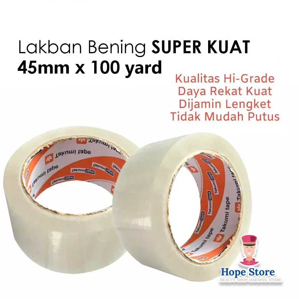 Lakban Super Kuat 1 Roll - Lakban Bening 45mm x 100 yard Termurah | AutoStock