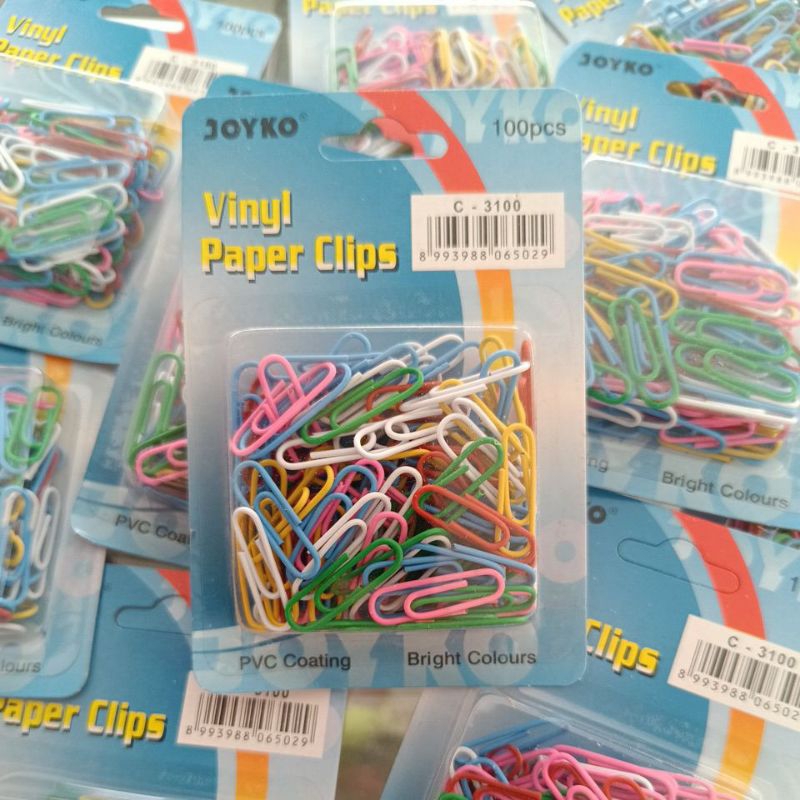 Jual Paper Klip Joyko Vinyl Warna 100pcs | Shopee Indonesia