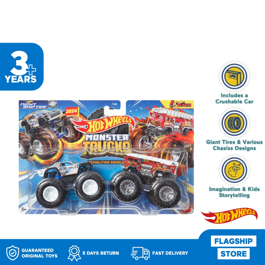 Jual Hot Wheels Monster Trucks Demolition Doubles 2024 Night Shifter Vs ...