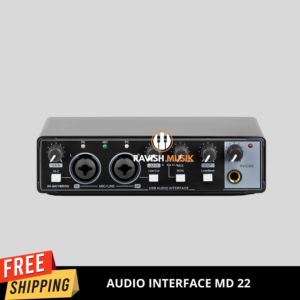 Jual SOUNDCARD AUDIO INTERFACE MD22 2 IN 4 OUT BISA LOOPBACK Shopee