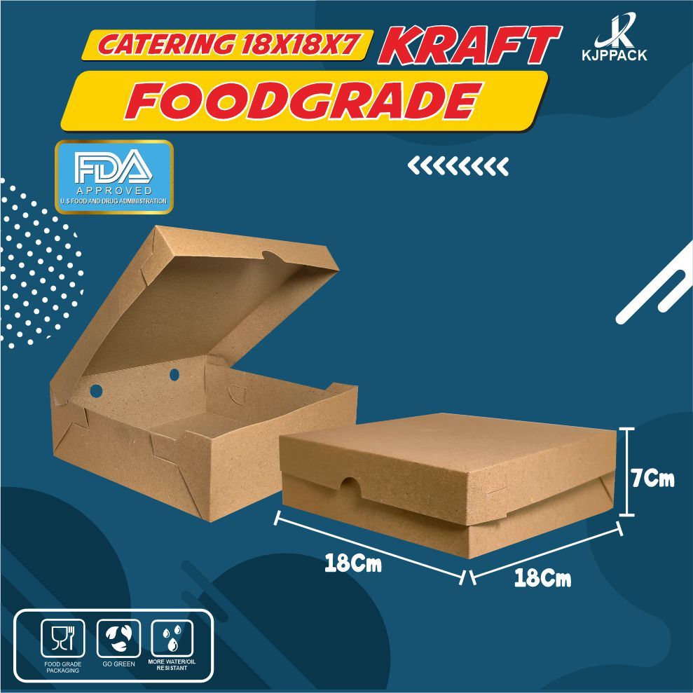 Jual Dus Nasi Kotak Box Katering Kertas Eco Kraft Tebal Fda Halal Foodgrade Tahan Minyak