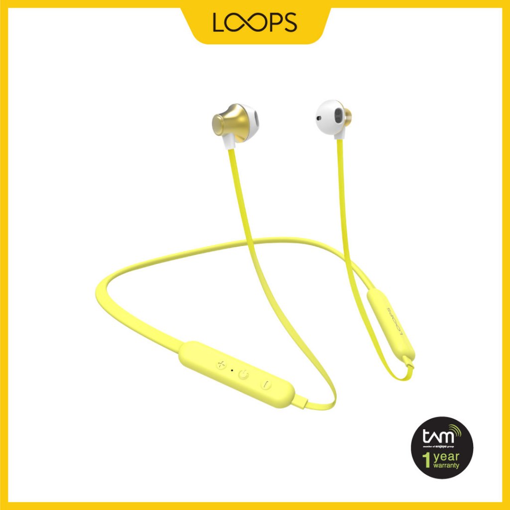 Jual Loops Neckband Bluetooth Earphone X15 - Yellow | Shopee Indonesia